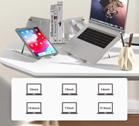 Support portable pour ordinateur portable en alliage d'aluminium, réglable sur 6 niveaux, avec dissipation thermique creuse, idéal pour le bureau