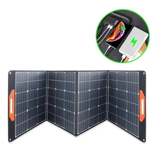 Portable 200W Folding ETFE Solar Panel Portatil 200 Watt Portable Mono Paneles 19.8V with Magnetic Handle Outdoor Use From China
