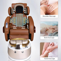 Fauteuil de pédicure spa de luxe réglable sans tuyauterie avec vibration électrique, inclinable, en cuir PU, pour manucure et salon de beauté