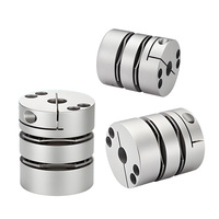 Accouplement d'arbre à double disque à haute précision en alliage d'aluminium, 8 vis, type à serrage, couple élevé et rigidité