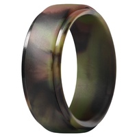 Bagues en silicone pour hommes, alliances en caoutchouc à bord biseauté, 8 mm de large - 2,5 mm d'épaisseur