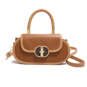 <span class=keywords><strong>Sac</strong></span> <span class=keywords><strong>à</strong></span> <span class=keywords><strong>bandoulière</strong></span> tendance 2026 KH en forme de pilule couleur caramel avec boucle dorée, <span class=keywords><strong>sac</strong></span> <span class=keywords><strong>à</strong></span> <span class=keywords><strong>main</strong></span> ovale structuré de niche pour femme pour rendez-vous et soirées - Product Image 6