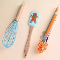 3 Stück Weihnachts kuchen Backwerk zeuge Silikon Spatel Baumwoll matte Geschenkset für Teig Backen und Egg Beater Perfekter Back anzug