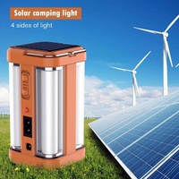 Vente chaude lumière de Camping solaire Portable Rechargeable 4 côtés lumineux LED lampe de poche suspendue pour la randonnée en plein air Camping