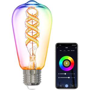 Lampadina LED Intelligente Antela St64 E27, Controllo WiFi e App, 16 Milioni di Colori, Stile Vintage Edison, 4.9W, 25000 Ore - Product Image 1