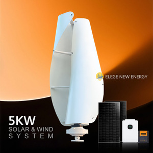 กังหันลม 1kw 2kw 5kw 48v แบบแกนตั้ง พร้อมเครื่องกำเนิดไฟฟ้าแรงสูงและตัวควบคุมการชาร์จแบบไฮบริดสำหรับใช้ในบ้าน รุ่น EL-5KW 1kw Ver - Product Image 3