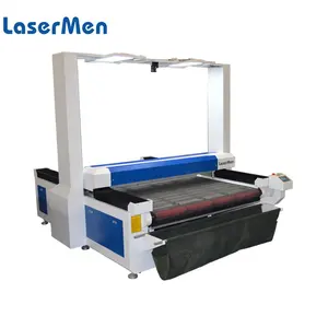 Mesin Pemotong Laser Pemindai Penglihatan, untuk Kain Cetak Sublimasi Dalam Gulungan dengan LM-1620 Makan Otomatis