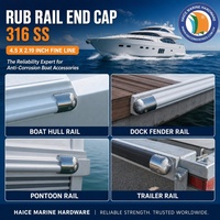 Embout de rail en acier inoxydable 316 Marine à ligne fine 4.5x2.19 pouces bateau Yacht Kayak bateau accessoires de quincaillerie raccord de main courante