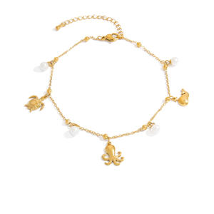 Stainless Steel Anklet Ocean Theme Crab <b>Shell</b> Pendant 18K Gold Plated Women's Jewelry Bohemian Style Foot <b>Ornament</b> - Product Image 5