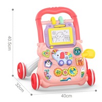 Meilleure vente bébé mignon multi-fonction éléphant marcheur éducatif enfants poussette marche jouets avec planche à dessin lumière