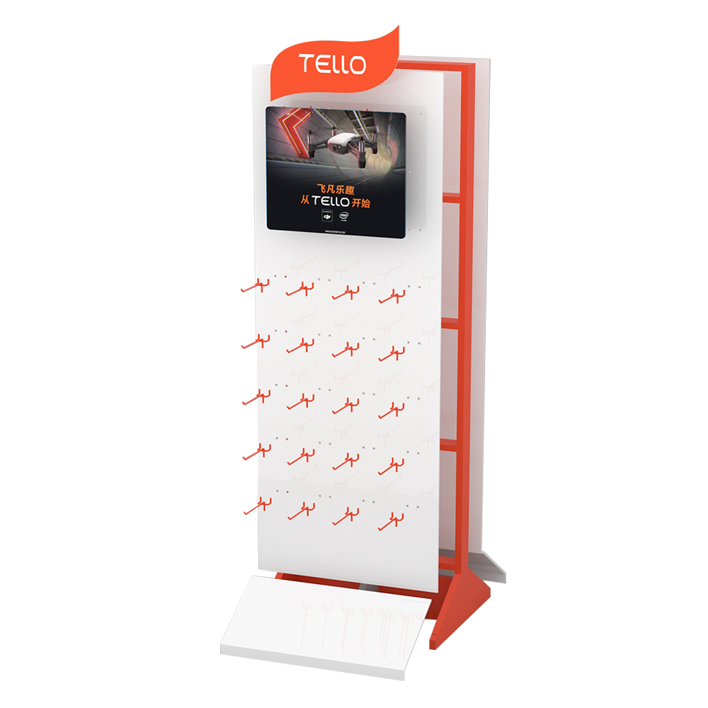 Popular Metal Foam Nail Board 3C Electronic Product Floor Display Stand with Customized Color & Logo for Supermarket Use — view 4