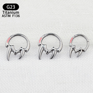 Anneau de nez en titane G23 avec pointe, 8 mm, épaisseur 1,2 mm, pour piercing de septum - Product Image 2