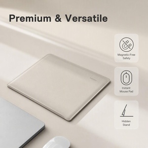 Sac pour ordinateur portable multifonctionnel 3-en-1 sans aimants, en similicuir, avec fonction support et tapis de souris - Product Image 2