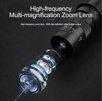 Microscope numérique HD 4800W 1080P avec vidéo en temps réel SS-033 et éclairage spiralé à intensité variable pour l'inspection de cartes PCB, de pièces de monnaie et de composants de précision
