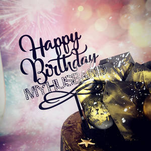 Adorno Creativo <span class=keywords><strong>para</strong></span> <span class=keywords><strong>Pastel</strong></span> <span class=keywords><strong>de</strong></span> Acrílico con la Frase 'Feliz <span class=keywords><strong>Cumpleaños</strong></span>' <span class=keywords><strong>para</strong></span> Esposa y <span class=keywords><strong>Esposo</strong></span>, Día <span class=keywords><strong>de</strong></span> San Valentín, Forma Cuadrada Dorada y Negra - Product Image 5