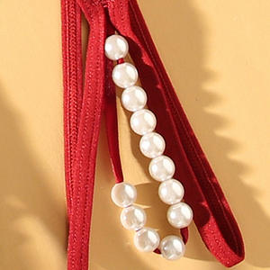 Culottes pour femmes Dentelle Sous-vêtements pour femmes Culottes érotiques Lingerie perlée Lingerie sexy Perspective String brodé en string pour femmes - Product Image 5