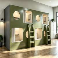 Lit superposé individuel avec rideau d'intimité, capsule de couchage à 4 compartiments pour auberge et hébergement familial