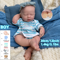 12 "haute qualité Silicone Reborn bébé poupées corps lesté 3D peint détails vrai bébé comme une expérience nourrissante