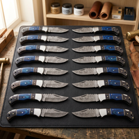 Couteau de survie pliant en acier Damas de qualité industrielle, lame de haute qualité, manche en bois Pakka, verrouillage arrière, tactique, 58 HRC