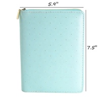 Kikki k — design d'impression ornée de points d'or, plan de luxe personnalisé, en bleu, avec fermeture éclair, A5 Pu