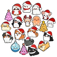 Santa Hat Animal Thème Sabot Chaussure Décoration Mignon Chat Chien Ours Elk Pingouin Motif Chaussure Charmes pour Fête De Noël Présent