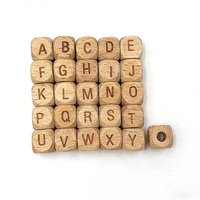 Dés en bois de hêtre massif avec lettres de l'alphabet, dés éducatifs pour l'enseignement en classe, fabricant de dés avec logo personnalisé, vente en gros