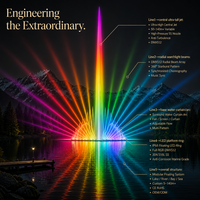 Fontaine à jet super haute LISHI Direct Factory avec laser RGB, IP68, acier inoxydable 304, contrôle IA, CE, RoHS, OEM, résistante au feu, écologique