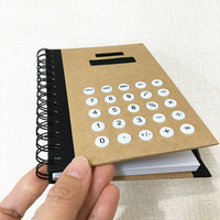 Calculatrice multifonctionnelle créative à 8 chiffres, bloc-notes avec stylo, énergie solaire, couverture en papier kraft, fournitures de bureau, calculatrice