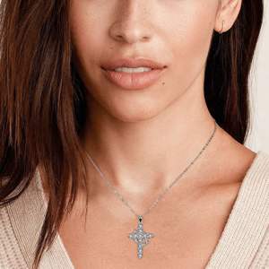2025 haute qualité 12 mois pierre de naissance croix collier argent ton religieux pendentif bijoux pour cadeaux - Product Image 3