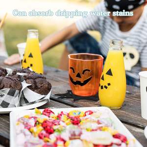 Posavasos para bebidas de Halloween, posavasos de telaraña negra, manteles antideslizantes resistentes al calor, alfombrilla de fieltro para el hogar y la cocina - Product Image 4