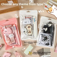 Meow Star – Kit de papeterie original sur le thème du chat, mignon et pratique, pour étudiants, avec ruban correcteur, fabriqué en Chine