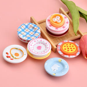 1:12 Miniatur Dekorasi Rumah Boneka Aksesori Peralatan Makan Miniatur Dapur Piring Resin Mini untuk Aksesori Rumah Boneka Bermain Peran - Product Image 4