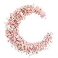 Arche florale en forme de lune, faite à la main, écologique, réglable, réutilisable, en soie, pour mariage, support de toile de fond florale, banquet