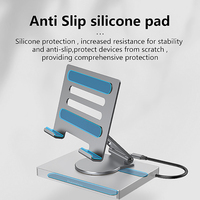 Alüminyum taşınabilir katlanabilir Tablet standı 8 in 1 dock çift USB C Hub i-pad Pro Tablet için yerleştirme istasyonu standı yerleştirme istasyonu