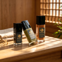 Flacons de lotion carrés en verre transparent de qualité supérieure avec pompes en plastique noir |   Contenants cosmétiques élégants pour sérums et huiles