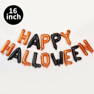 16 Inch Happy Letter Set Halloween Foil Wall Background <b>Decoration</b> 4 Colours Air Inflation <b>Balloon</b> - Product Image 5
