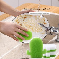 Éponge de nettoyage en forme de cactus JLY, gadget de cuisine, élimine efficacement les taches tenaces, éponge de nettoyage de cuisine de qualité supérieure