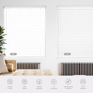Tende a Rullo <span class=keywords><strong>in</strong></span> Finto <span class=keywords><strong>Legno</strong></span> Senza Fili, Design Moderno Orizzontale, Oscuranti e Facili da Pulire - Product Image 5