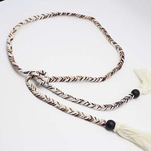 <span class=keywords><strong>Ceinture</strong></span> plate en acrylique tressée à la main de style ethnique pour femme, chaîne décorative de taille, <span class=keywords><strong>corde</strong></span> polyvalente de 1 cm de large et 1 m de long - Product Image 2