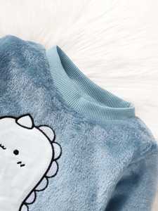 Vêtements d'hiver Vêtements de maison pour enfants Ensemble de pyjama pour garçons Pyjama pour bébé en flanelle épaisse <span class=keywords><strong>polaire</strong></span> - Product Image 3