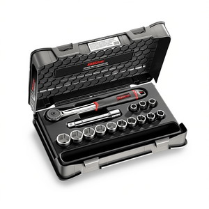 Jeu de douilles à cliquet 1/2 pouce, 13 pièces, avec cliquet et rallonge pour réparation automobile - Product Image 2