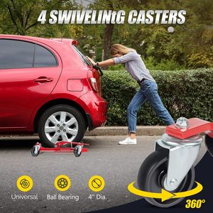 Chariot de déplacement de roues de voiture, patins de levage mécaniques 1500 lb, roulettes robustes avec pédale à cliquet pour réparation et déplacement de pneus automobiles - Product Image 3