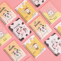 Carnet de notes A6 à spirale motif dessin animé mignon, bloc-notes de poche à feuilles mobiles, cadeau pour étudiants, papeterie, vente en gros d'usine