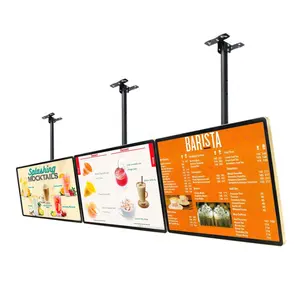 Hanging Wall mounted HD screen lcd advertising display electronic digital menu board for restaurant/cafe shop
