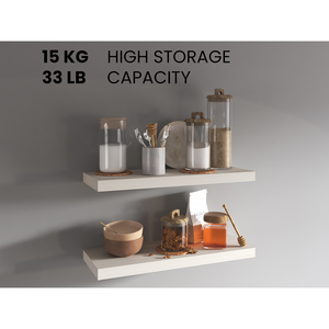 Ecco - Juego de 2 estantes flotantes de 31,5 pulgadas de ancho para montar en la pared, estantería para dormitorio, baño, almacenamiento y exhibición - Product Image 6