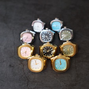 Anelli Orologio Placcati Oro all'Ingrosso con Reale Orologio Digitale Minimalista, Quadrante Semplice, Mini Anelli Orologio da Dito Rotondi e Ovali in Argento - Product Image 5
