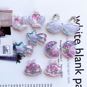 Corona cigno accessori resina forcina acqua Patch custodia del telefono bracciale Mini resina DIY ciondoli in resina per decorazione - Product Image 1