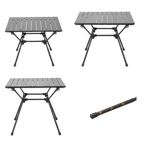 New Black Metal Aluminum Portable Outdoor Furniture Foldable <b>Tables</b> Chairs for Picnic for Camping and Hiking 017 Outdoor Picnic - Product Image 2