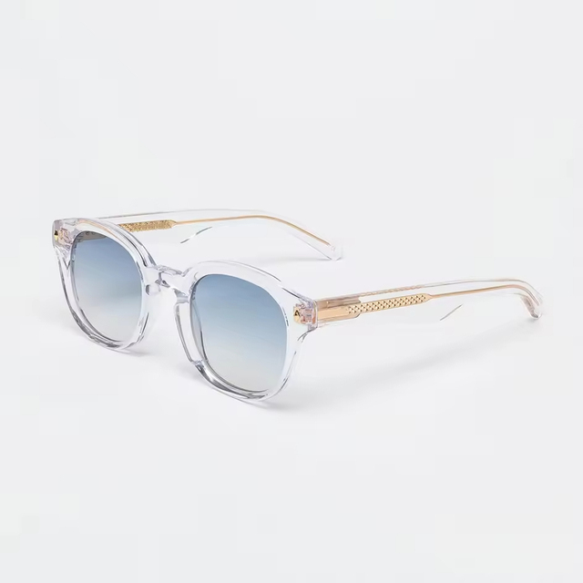 3519 Fashion Brand Designer Retro Round Frame Sun Glasses Custom Logo Vintage Transparent PC+CP Sunglasses Women Men