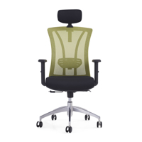 Chaise de bureau de luxe multifonction ergonomique, siège en tissu mailles, accoudoir réglable 2D avec base en aluminium, fauteuil moderne